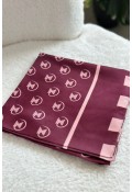 M Desen Soft Cotton Eşarp - Bordo