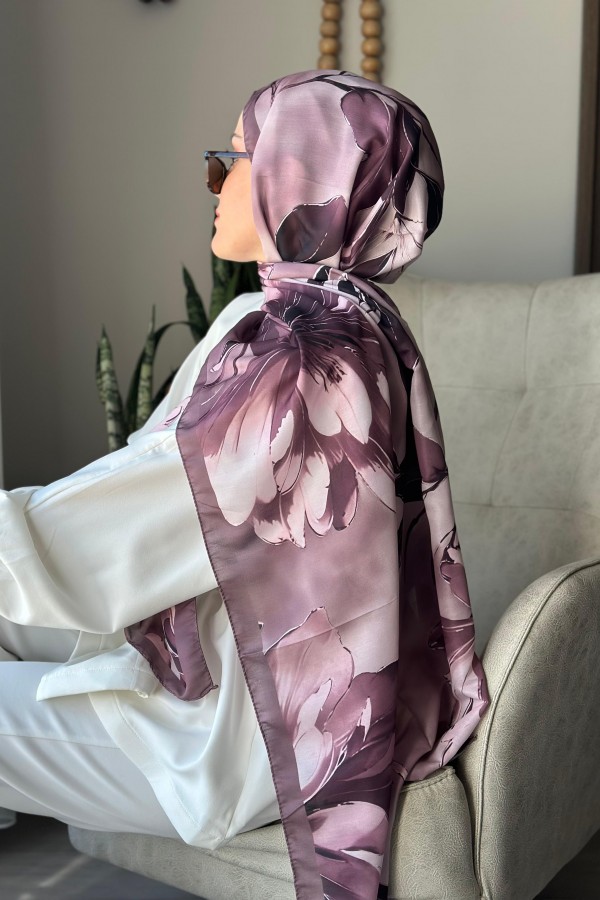 Garden Desen Soft Pamuk Şal - Gül Kurusu 