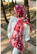Shine Desen Soft Pamuk Şal - Fuşya