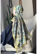 Rossie Desen Soft Pamuk Şal - Olive