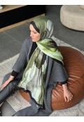 Forest Desen Pamuk Kraş Şal - Yeşil