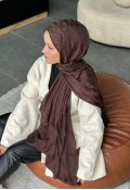 D Desen Pamuk Jakar Şal - Acı Kahve