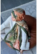 Summer Desen Soft Pamuk Şal - Yeşil