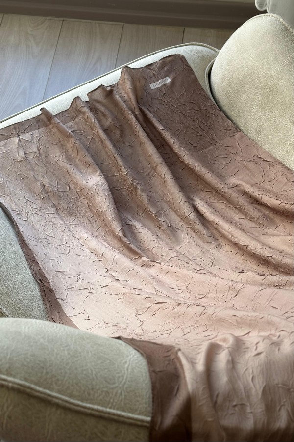 Degrade Desen Pamuk Kraş Şal - Sütlü Kahve