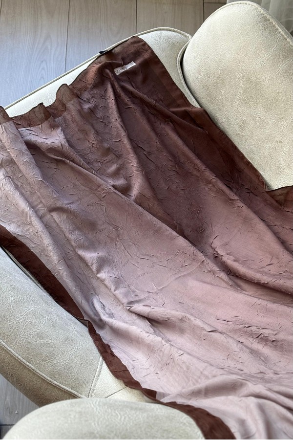 Degrade Desen Pamuk Kraş Şal - Acı Kahve