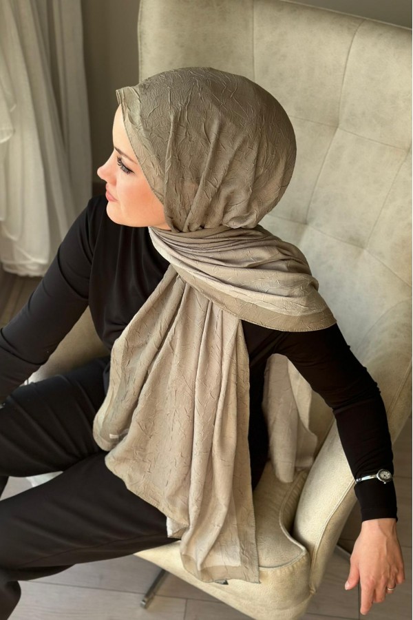 Degrade Desen Pamuk Kraş Şal - Yeşil