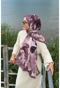 Garden Desen Soft Pamuk Şal - Gül Kurusu