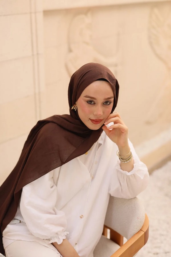 Organic Cotton Comfort Şal - Acı Kahve