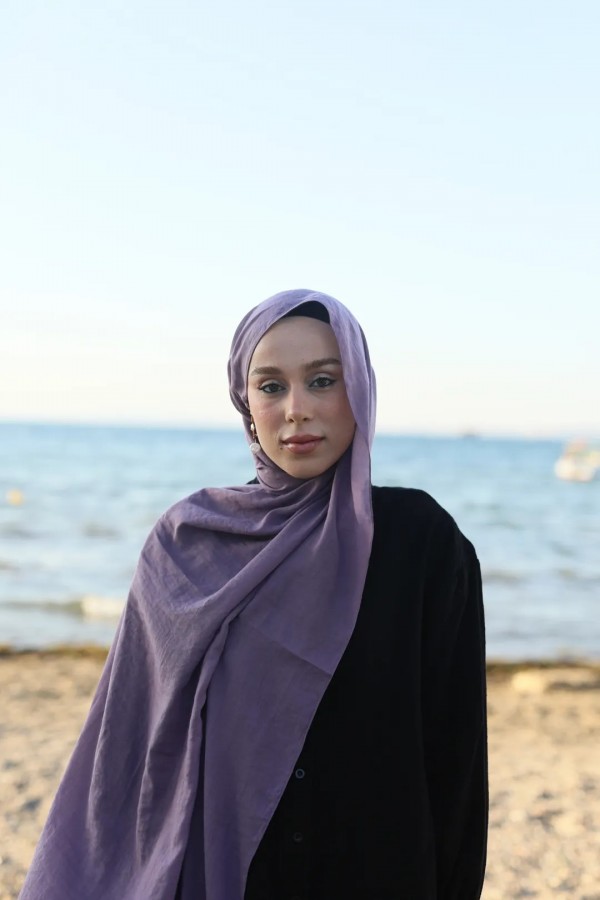 Organic Cotton Comfort Şal - Eflatun