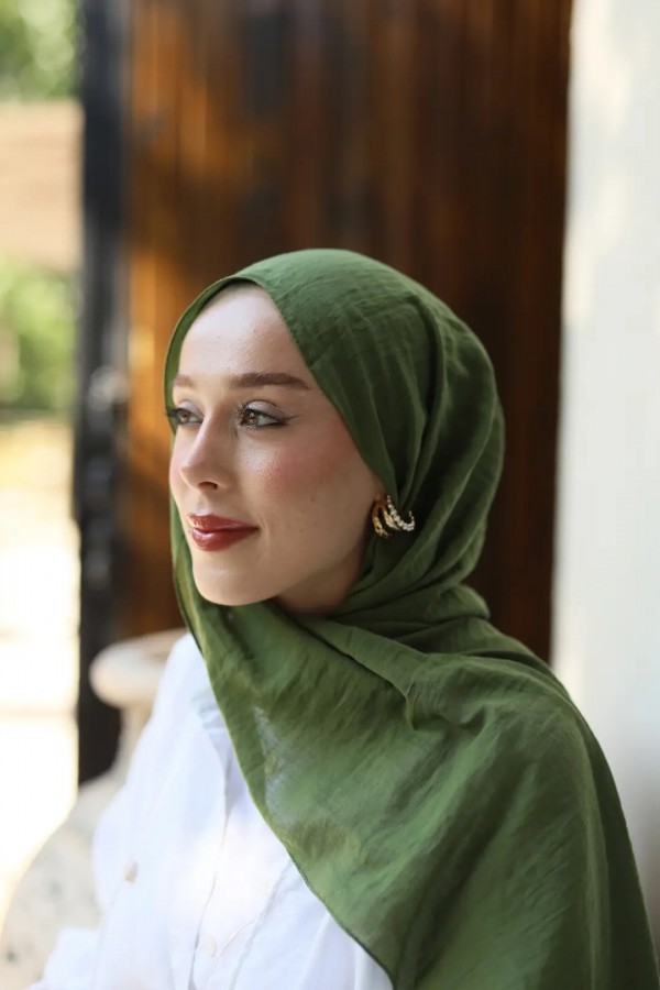 Organic Cotton Comfort Şal - Haki