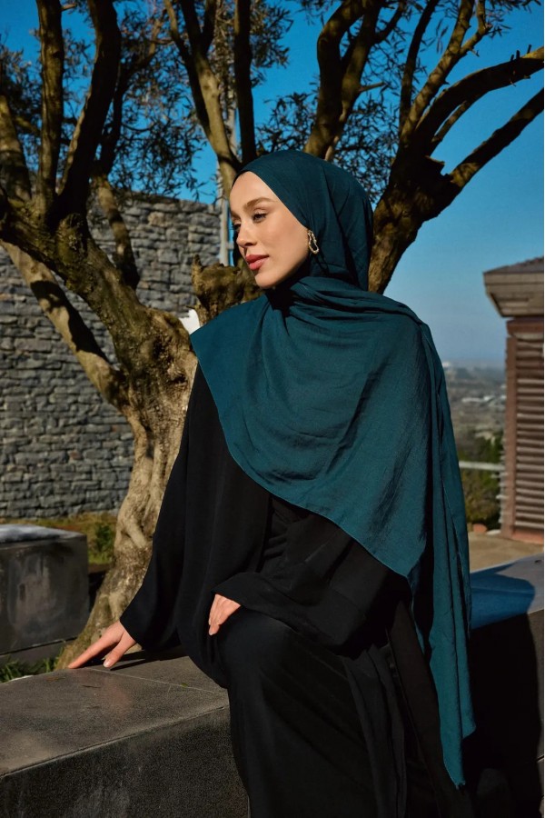 Organic Cotton Comfort Şal - Koyu Petrol