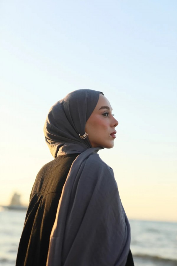 Organic Cotton Comfort Şal - Kurşun