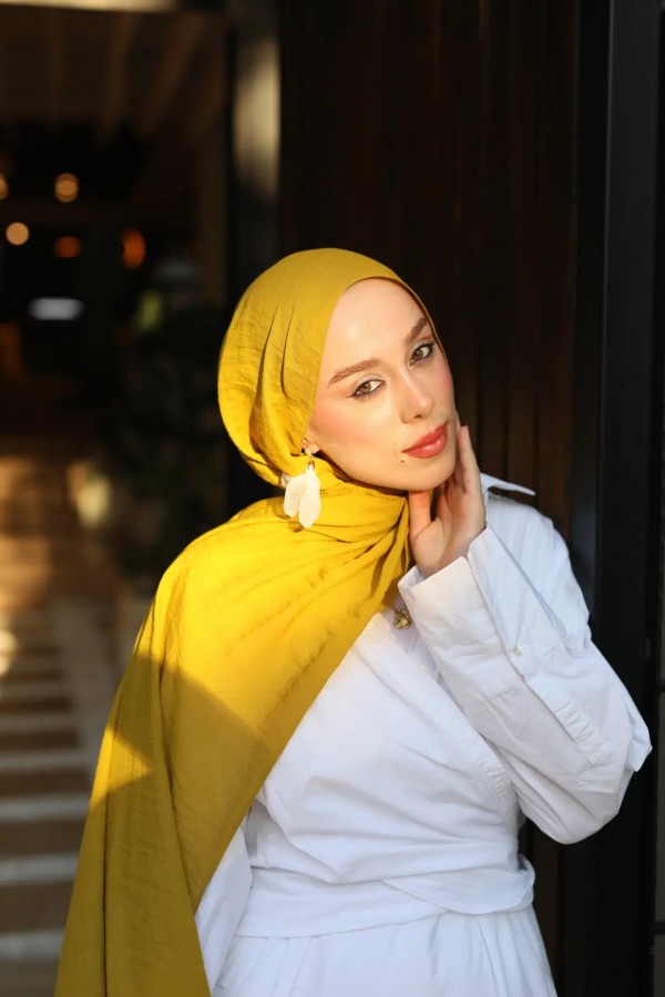 Organic Cotton Comfort Şal - Oksit Sarı