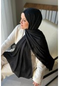 Lora Desen Ayrobin Jakar Şal - Siyah