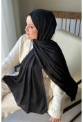 Lora Desen Ayrobin Jakar Şal - Siyah