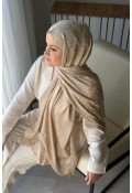 Lora Desen Ayrobin Jakar Şal - Bej