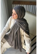 Lora Desen Ayrobin Jakar Şal - Koyu Gri