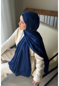 Lora Desen Ayrobin Jakar Şal - Lacivert
