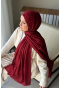 Lora Desen Ayrobin Jakar Şal - Bordo