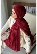 Lora Desen Ayrobin Jakar Şal - Bordo
