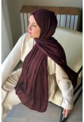 Lora Desen Ayrobin Jakar Şal - Mürdüm
