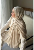Lora Desen Ayrobin Jakar Şal - Fildişi