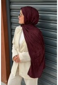 D Desen Ayrobin Jakar Şal - Mürdüm