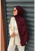 D Desen Ayrobin Jakar Şal - Mürdüm