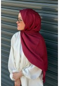 Pure Desen Ayrobin Jakar Şal -  Bordo