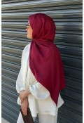 Pure Desen Ayrobin Jakar Şal -  Bordo