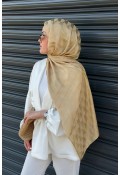 Qoza Desen Pamuk Jakar Şal -  Butter Yellow