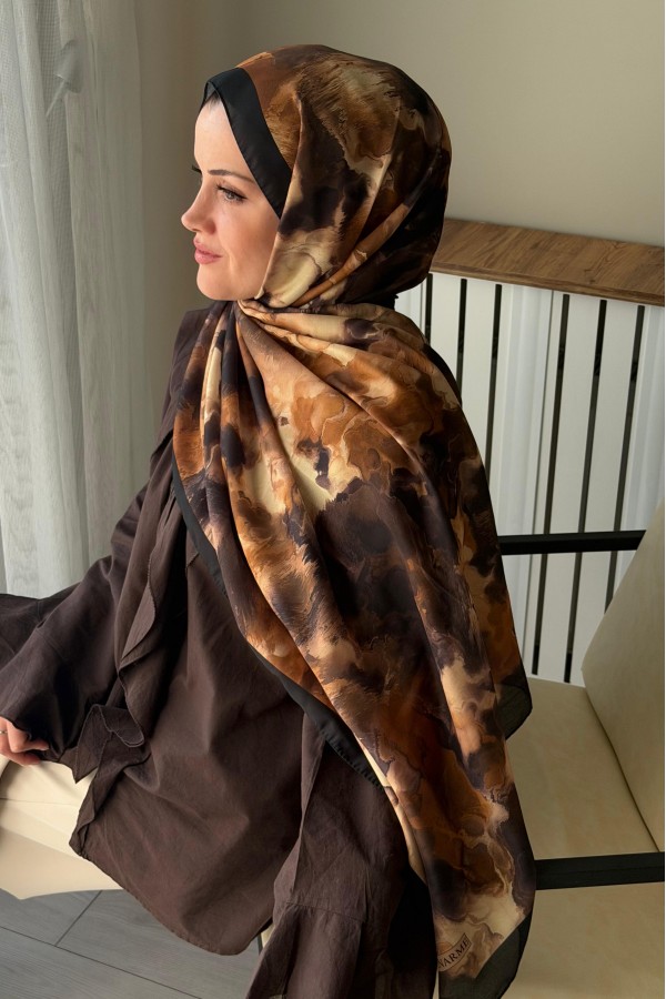 Marline Desen Soft Pamuk Şal - Acı Kahve