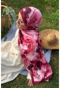 Ahenk Desen Soft Pamuk Şal - Bordo