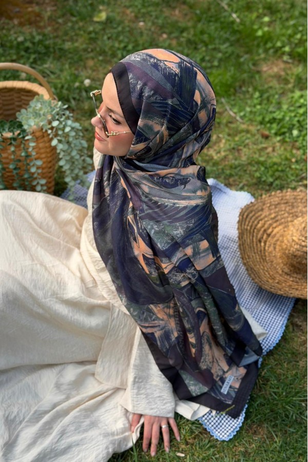 Hifa Desen Soft Pamuk Şal - Siyah