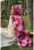 Ahenk Desen Soft Pamuk Şal - Bordo