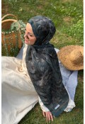 Lily Desen Soft Pamuk Şal - Petrol