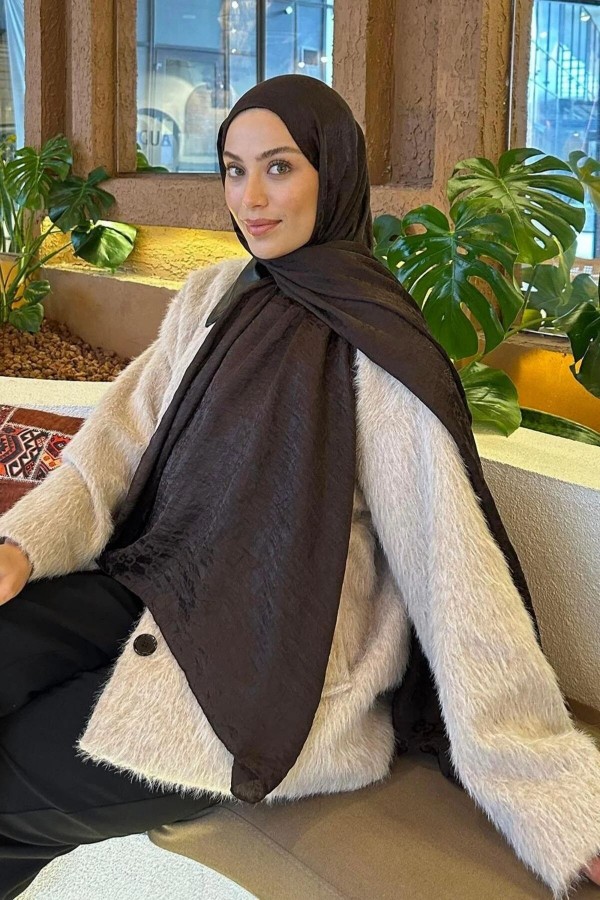 G Desen Ayrobin Pamuk Jakar Şal - Acı Kahve