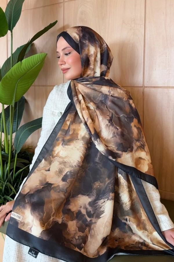 Marline Desen Soft Pamuk Şal - Acı Kahve