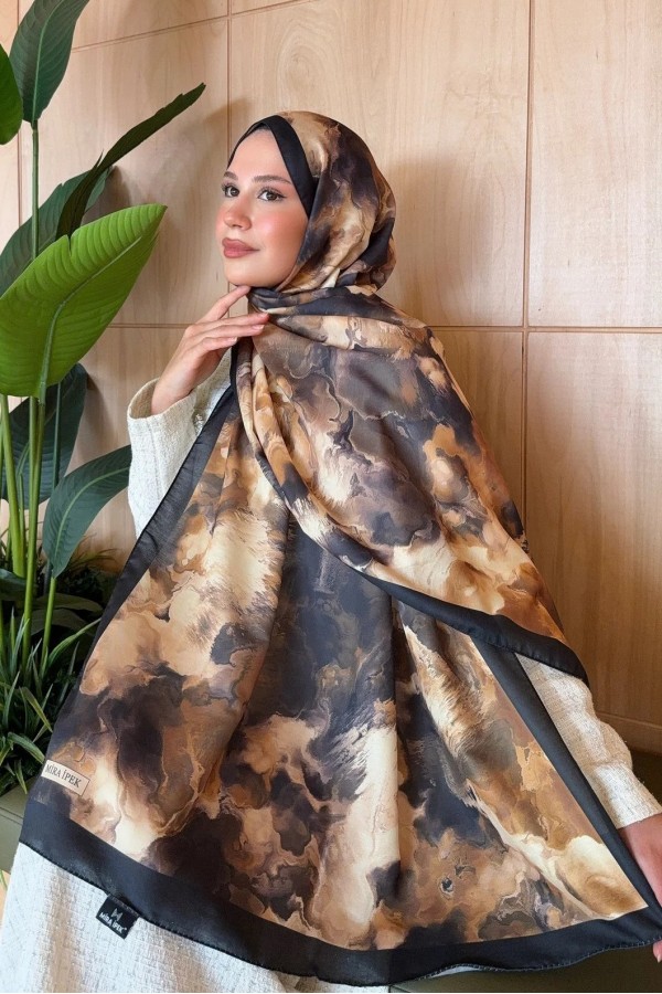 Marline Desen Soft Pamuk Şal - Acı Kahve