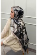 Rose Desen Soft Pamuk Şal - Vizon