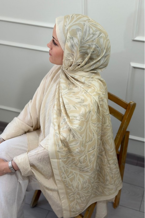 Hope  Desen Soft Pamuk Şal - Butter Yellow