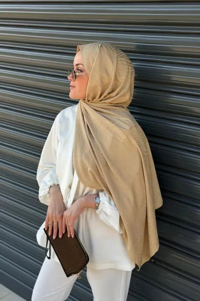 Pure Desen Ayrobin Jakar Şal -  Butter Yellow