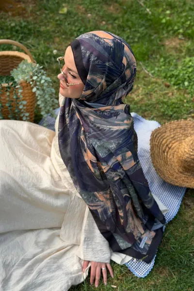 Hifa Desen Soft Pamuk Şal - Siyah