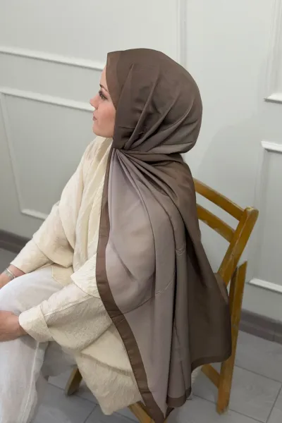 Degrade Desen Soft Pamuk Şal - Acı Kahve