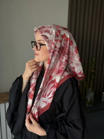 Lilya Desen Soft Eşarp - Bordo