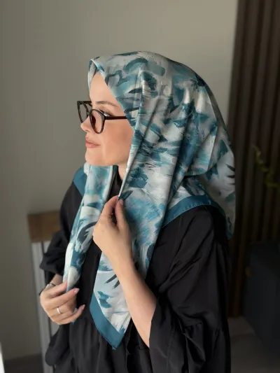 Lilya Desen Soft Eşarp - Mavi