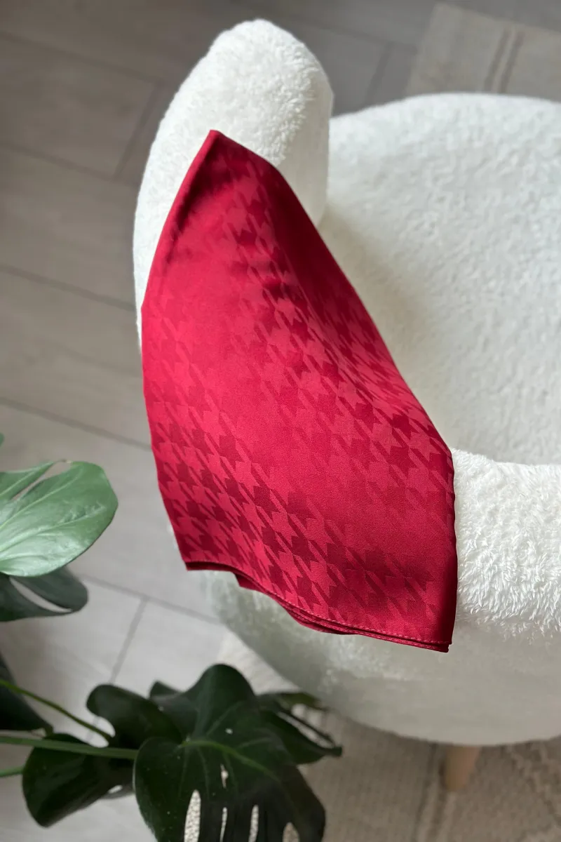 Kazayağı Desen İpeksi Jakar Şal - Bordo - 3
