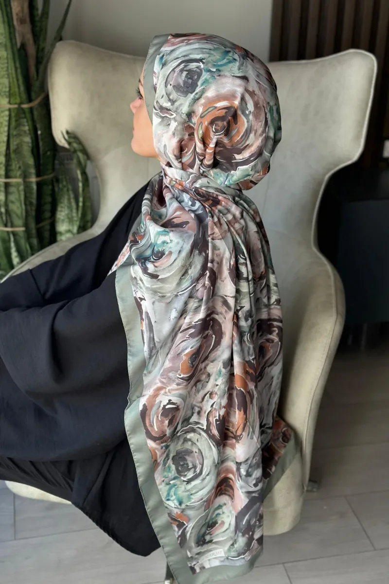 Rossie Desen Soft Pamuk Şal - Mint - 3