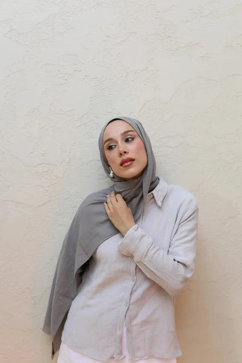 Organic Cotton Comfort Şal - Antrasit - 2
