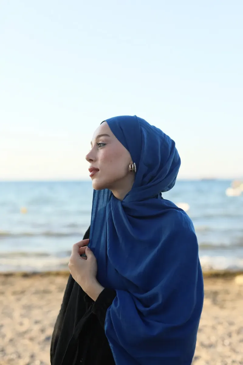 Organic Cotton Comfort Şal - İndigo